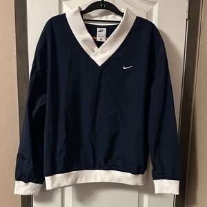 Nike Dark Blue V-Neck Pullover with White Trim